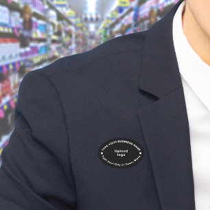 Business Brand Black Oval Name Tag