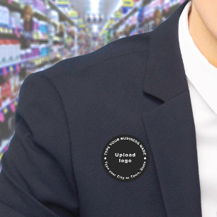 Business Brand Black Round Shape Name Tag