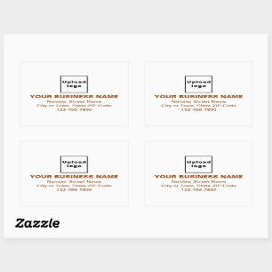 Business Brand Brown Minimal Texts on White Sticker