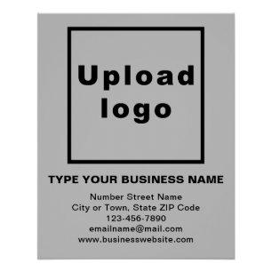 Business Brand Grey Glossy Poster