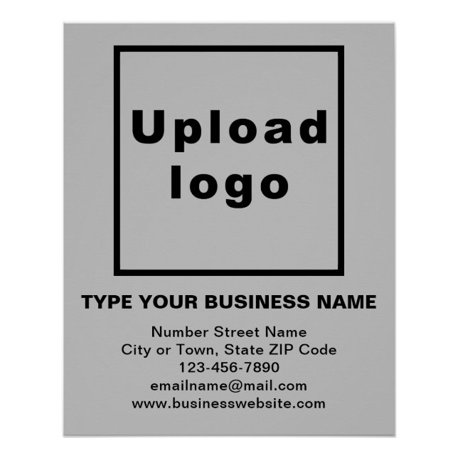 Business Brand Grey Glossy Poster (Front)