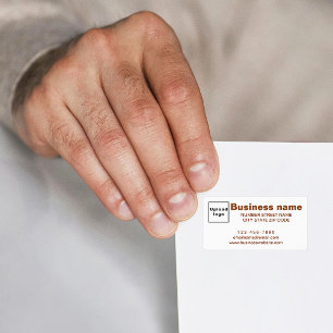 Business Brand in Brown Text on Address Label