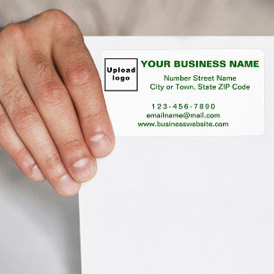 Business Brand in Green Text on Shipping Label