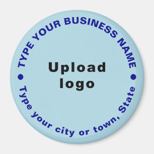 Business Brand Light Blue Round Shape Magnet