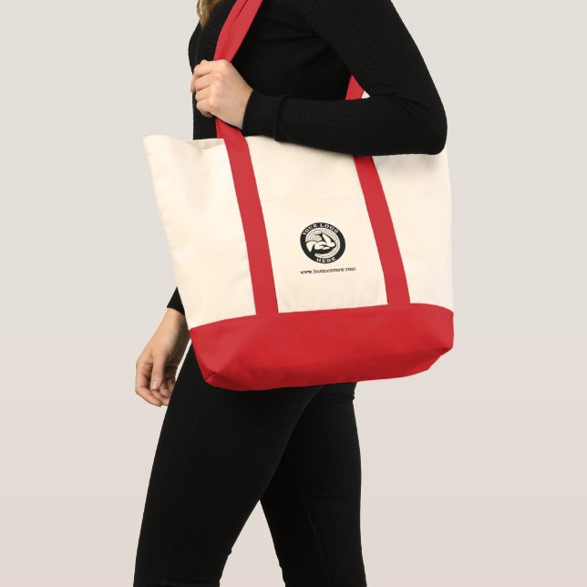 Business Brand Logo with Website Address Tote Bag (Front (Product))