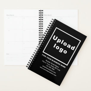 Business Brand on Black Cover of Planner