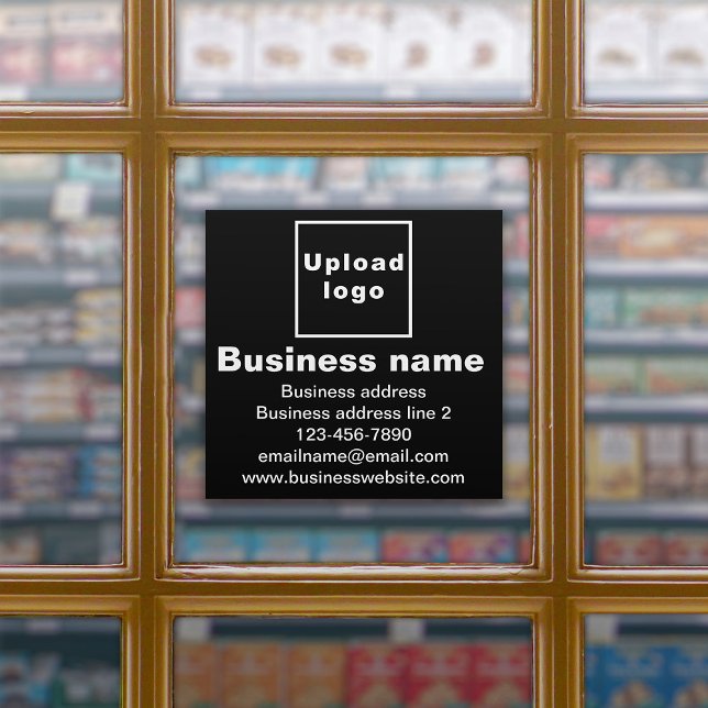 Business Brand on Black Large Square Vinyl Sticker (Creator Uploaded)
