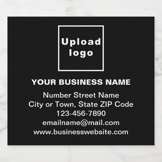 Business Brand on Black Liquor Bottle Label (Single Label)