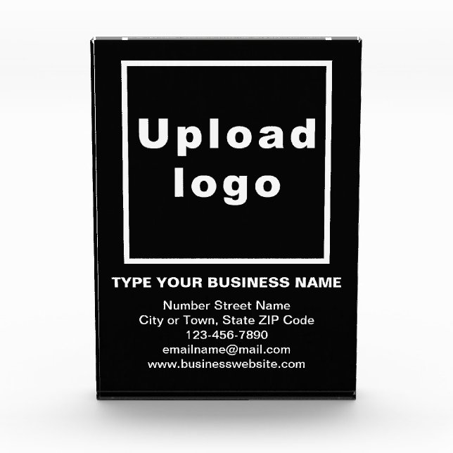 Business Brand on Black Portrait Rectangle Photo Block (Front)