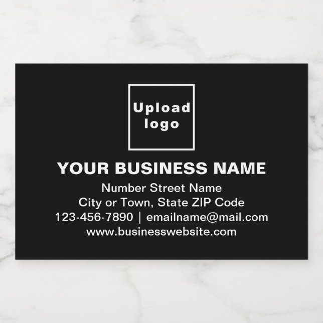 Business Brand on Black Small Size Liquor Bottle Label (Single Label)