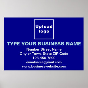 Business Brand on Blue Rectangle Poster