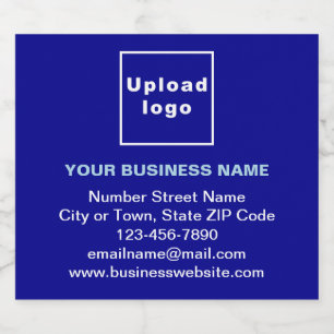 Business Brand on Blue Sparkling Wine Bottle Label