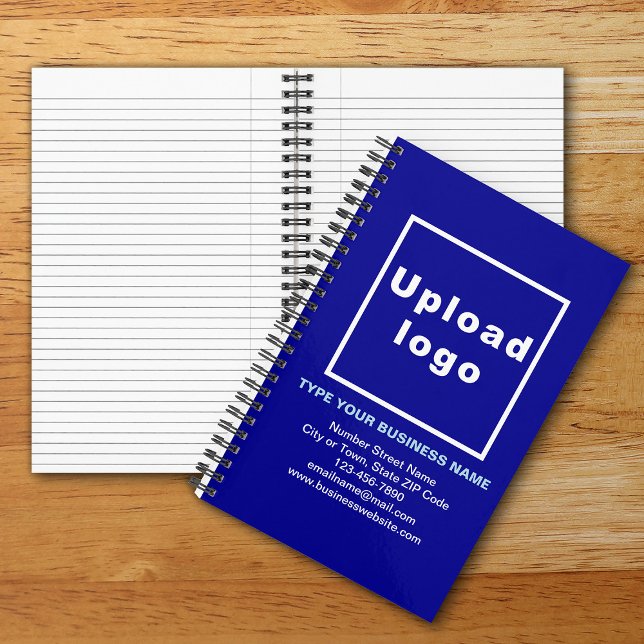 Business Brand on Blue Spiral Notebook (Your business brand on blue spiral notebook. Office & school supply to build brand name awareness.)