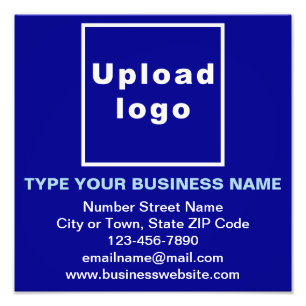 Business Brand on Blue Square Photo Print