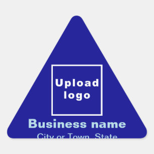 Business Brand on Blue Triangle Sticker