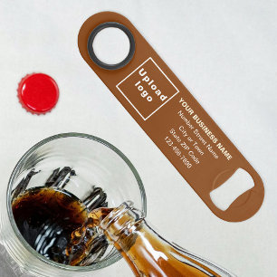 Business Brand on Brown Bottle Opener Bar Key