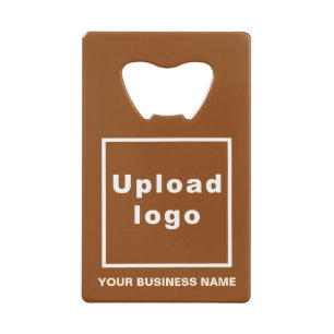 Business Brand on Brown Rectangle Bottle Opener Credit Card Bottle Opener