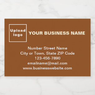 Business Brand on Brown Rectangle Food Label