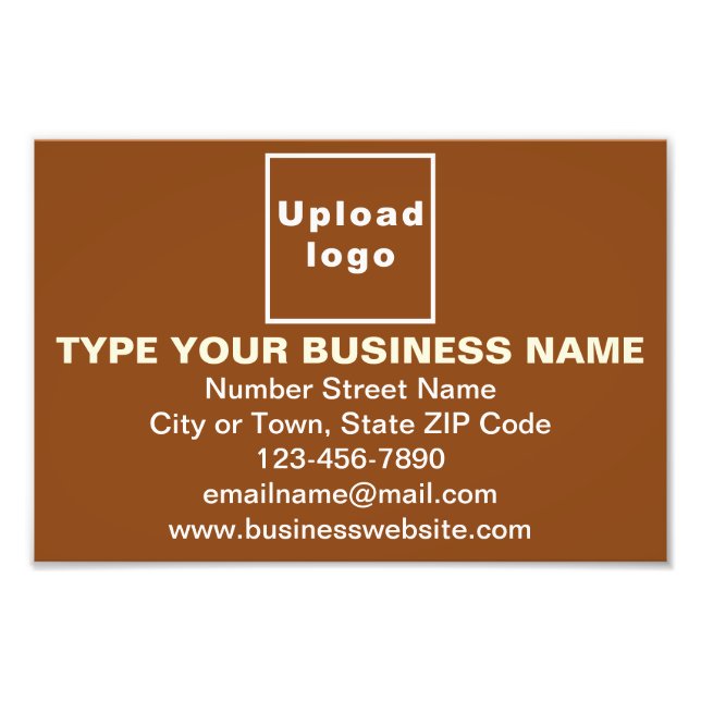 Business Brand on Brown Rectangle Photo Print (Front)