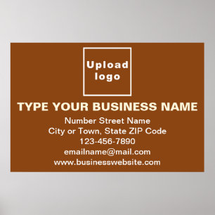 Business Brand on Brown Rectangle Poster
