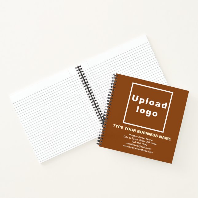 Business Brand on Brown Square Spiral Notebook (Inside)