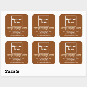 Business Brand on Brown Square Sticker