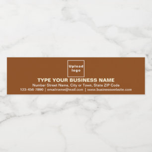 Business Brand on Brown Water Bottle Label