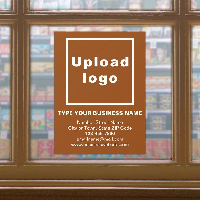 Business Brand on Brown Window Cling (Build brand name awareness. Your business brand on brown window cling.)