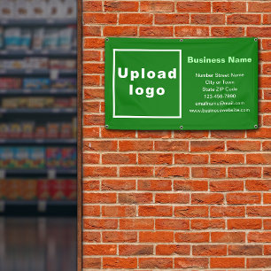 Business Brand on Green Rectangle Banner