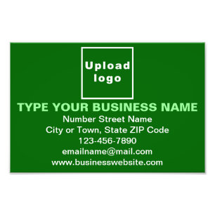 Business Brand on Green Rectangle Photo Print