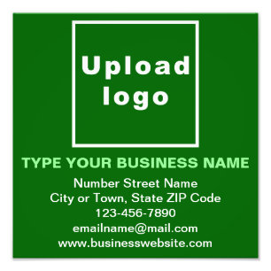 Business Brand on Green Square Photo Print
