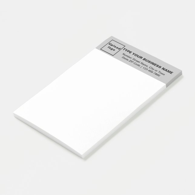 Business Brand on Grey Heading of Long Post-it Notes (Angled)