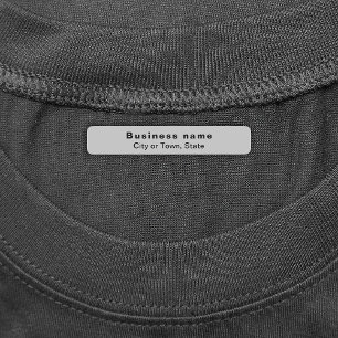 Business Brand on Grey Rectangle Iron On Label