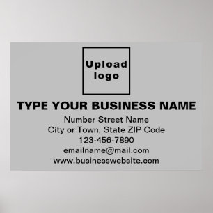 Business Brand on Grey Rectangle Poster