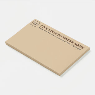 Business Brand on Heading of Light Brown Large Post-it Notes