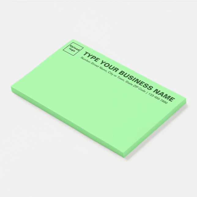 Business Brand on Heading of Light Green Large Post-it Notes (Angled)