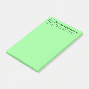 Business Brand on Heading of Light Green Long Post-it Notes