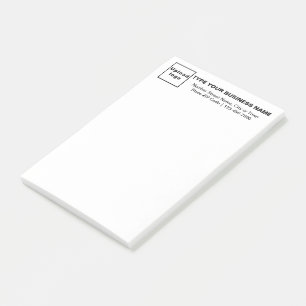 Business Brand on Heading of White Long Post-it Notes