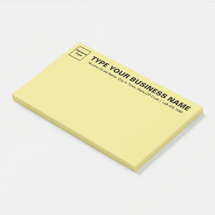 Business Brand on Heading of Yellow Large Post-it Notes