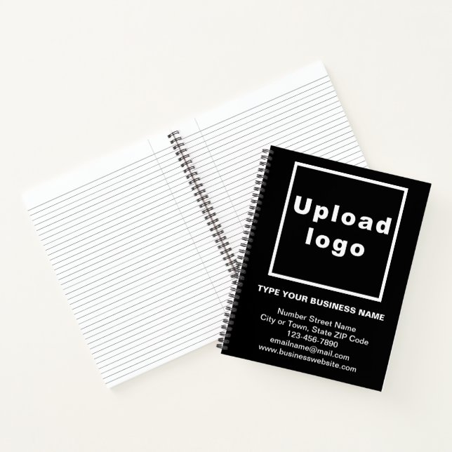 Business Brand on Large Black Spiral Notebook (Inside)