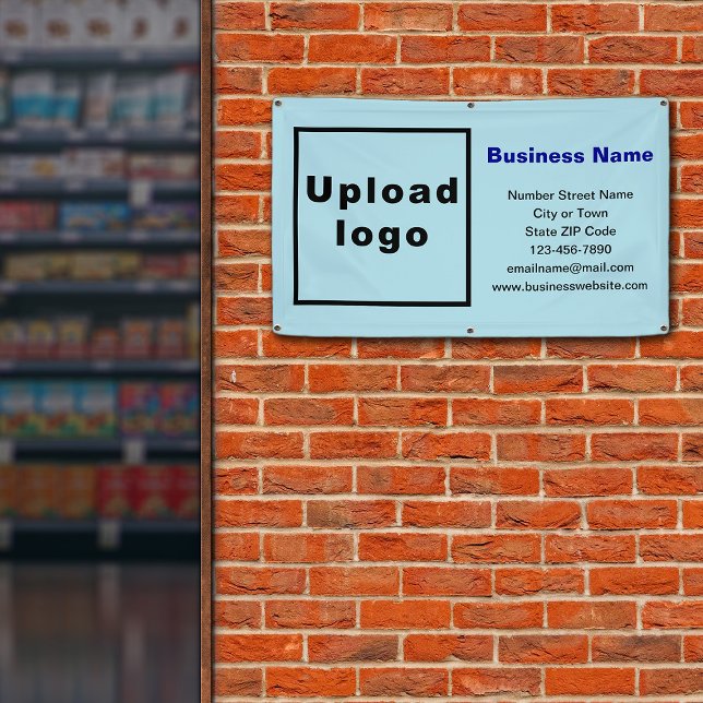 Business Brand on Light Blue Banner (Light blue banner with your business brand)