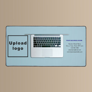 Business Brand on Light Blue Desk Mat