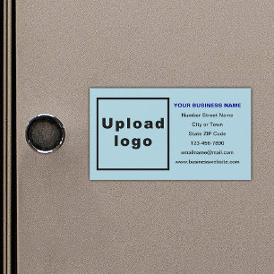 Business Brand on Light Blue Magnetic Card