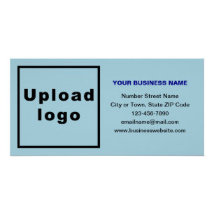 Business Brand on Light Blue Rectangle Glossy Poster
