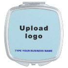 Business Brand on Light Blue Square Compact Mirror