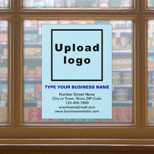 Business Brand on Light Blue Window Cling