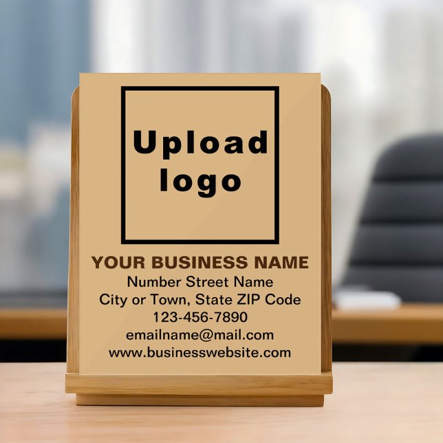 Business Brand on Light Brown Acrylic Sign (Creator Uploaded)