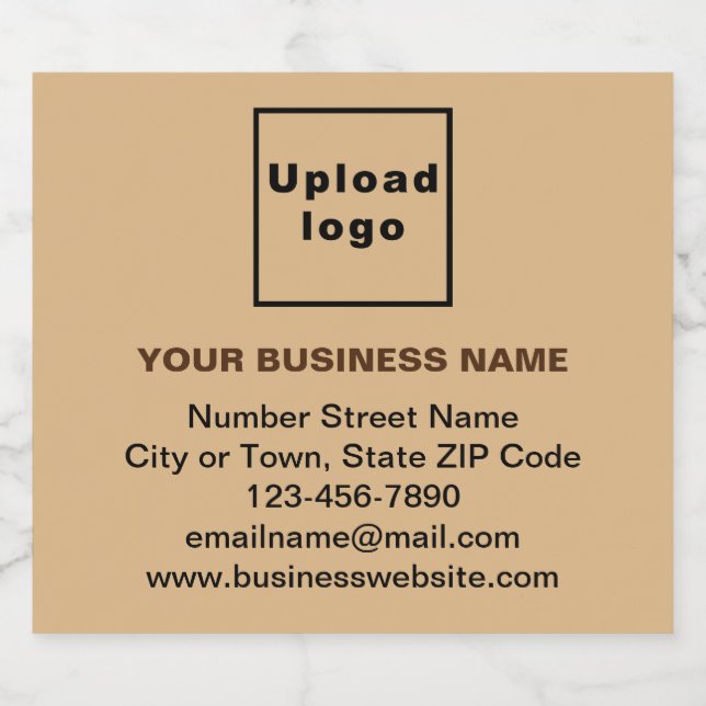 Business Brand on Light Brown Beer Bottle Label (Single Label)