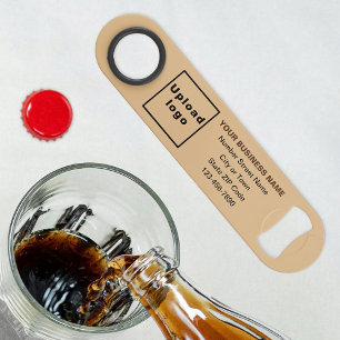 Business Brand on Light Brown Bottle Opener Bar Key