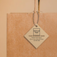 Business Brand on Light Brown Diamond Shape Tag